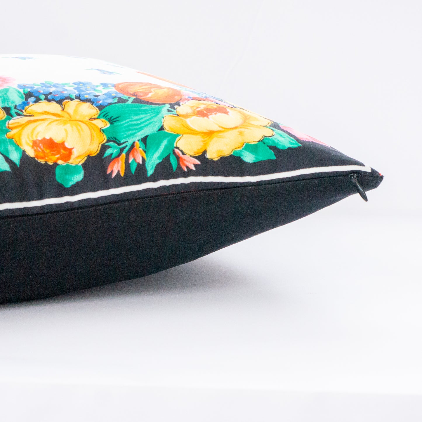 Tulip Floral Print Cushion Upcycled Scarf Throw Pillow 18”