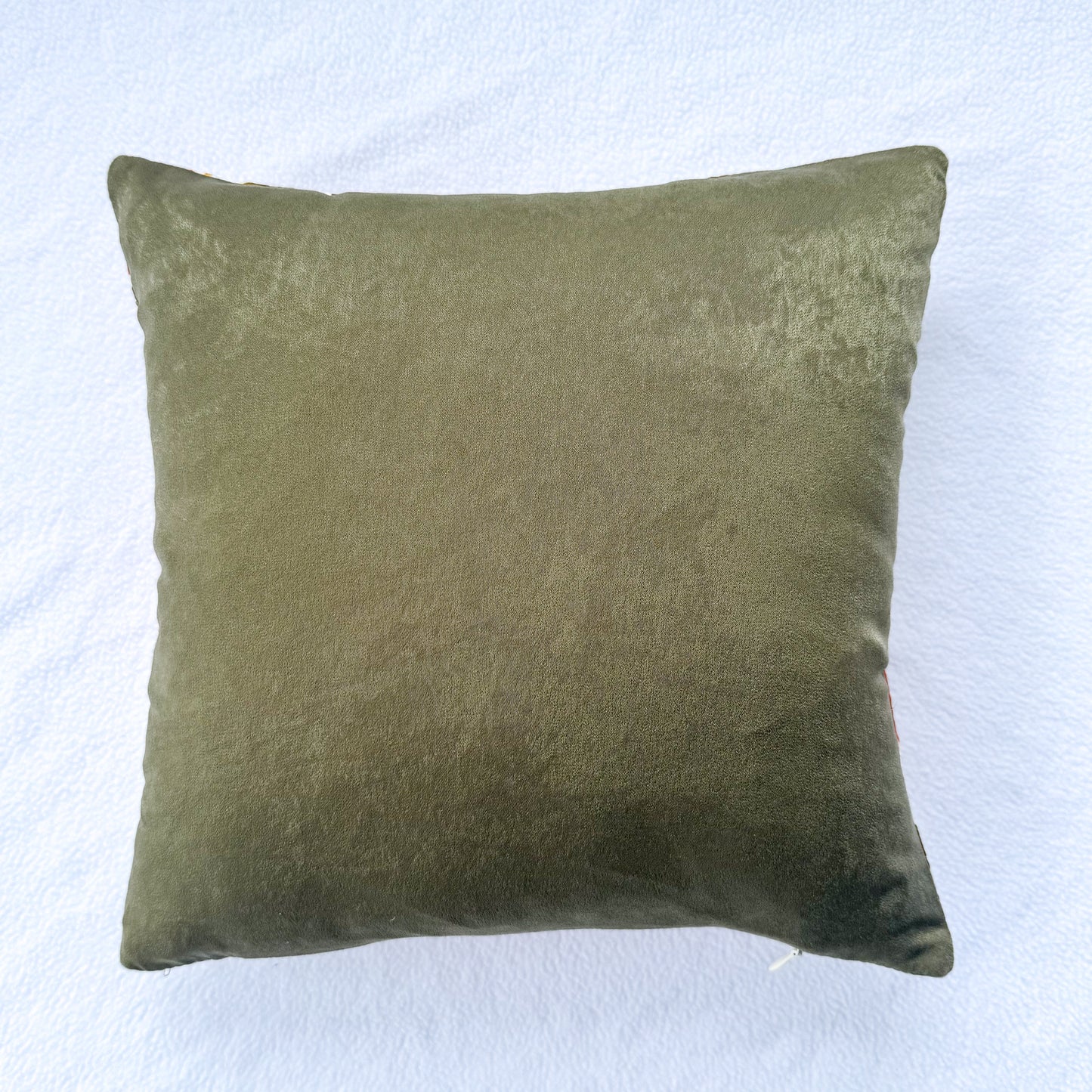 Cherry Floral Throw Pillow 12": Upcycled Scarf Design Quilted Accent Cushion