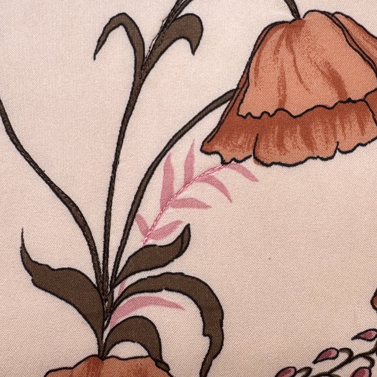 Poppy Floral Print Cushion Upcycled Scarf Throw Pillow 10"