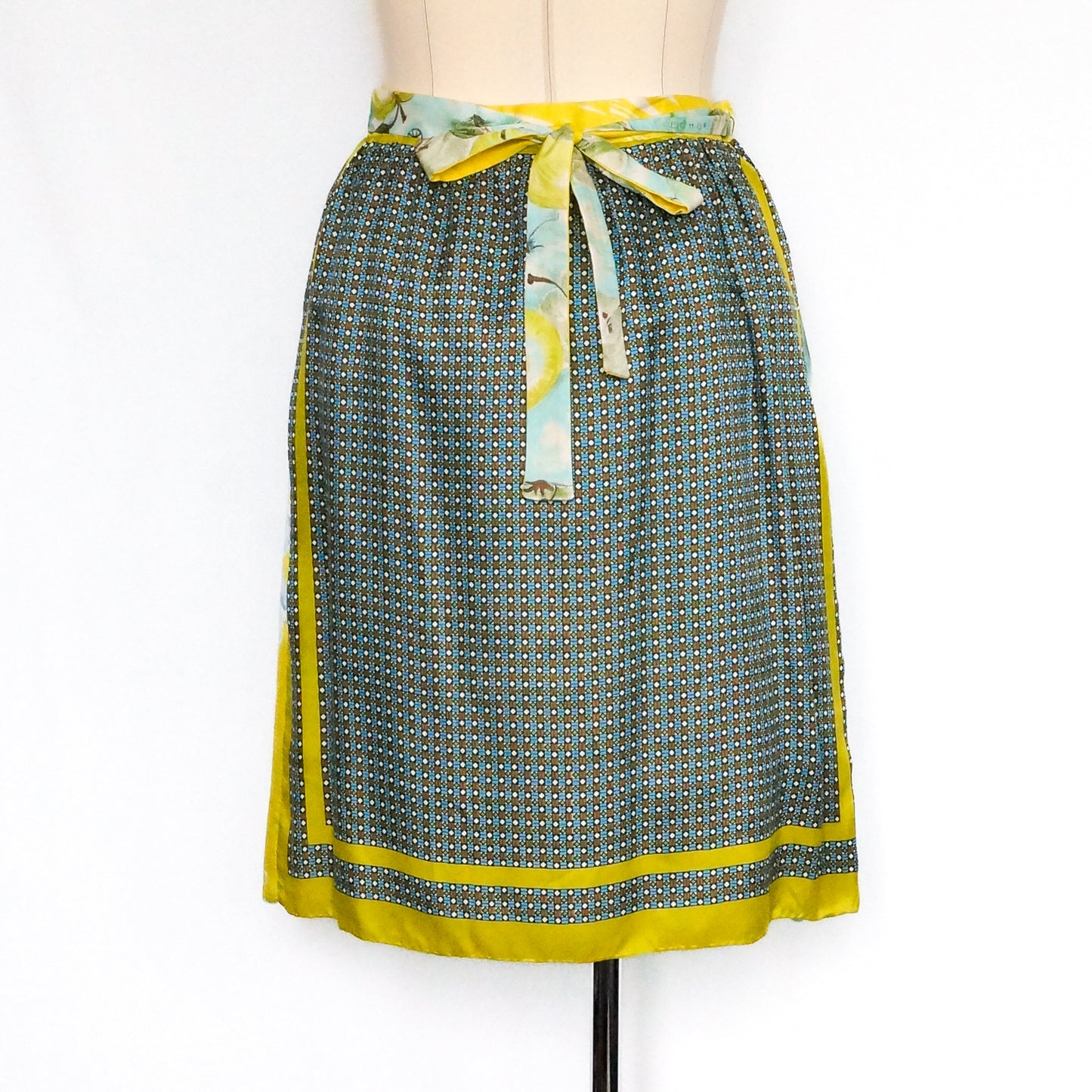 Silk Wrap Skirt Large | Upcycled Scarf Design Boho Style Skirt