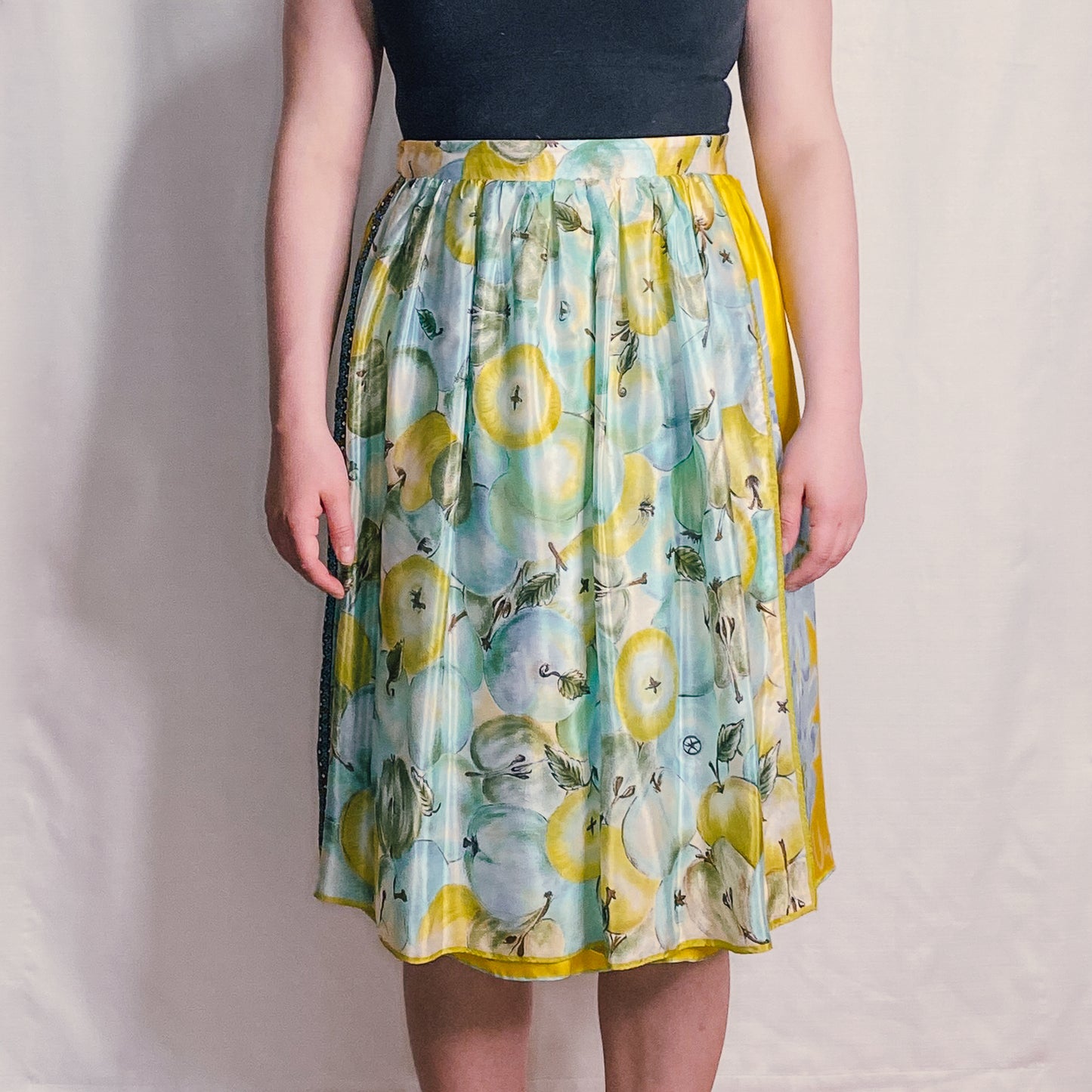 Silk Wrap Skirt Large | Upcycled Scarf Design Boho Style Skirt