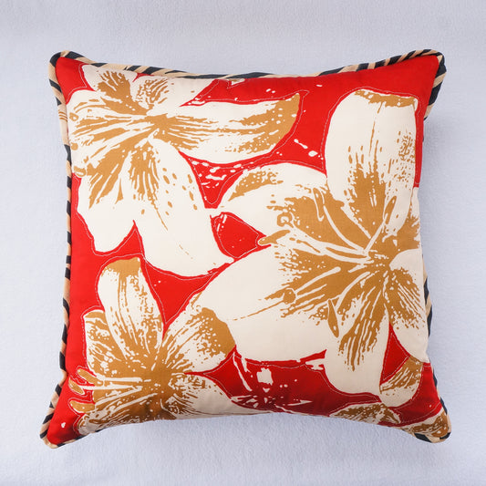 Tropical Print Cushion Upcycled Scarf Throw Pillow 16”