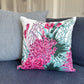Flower Print Cushion Upcycled Scarf Throw Pillow  16"