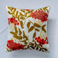 Cherry Floral Throw Pillow 14": Upcycled Vintage Scarf Floral Accent Cushion