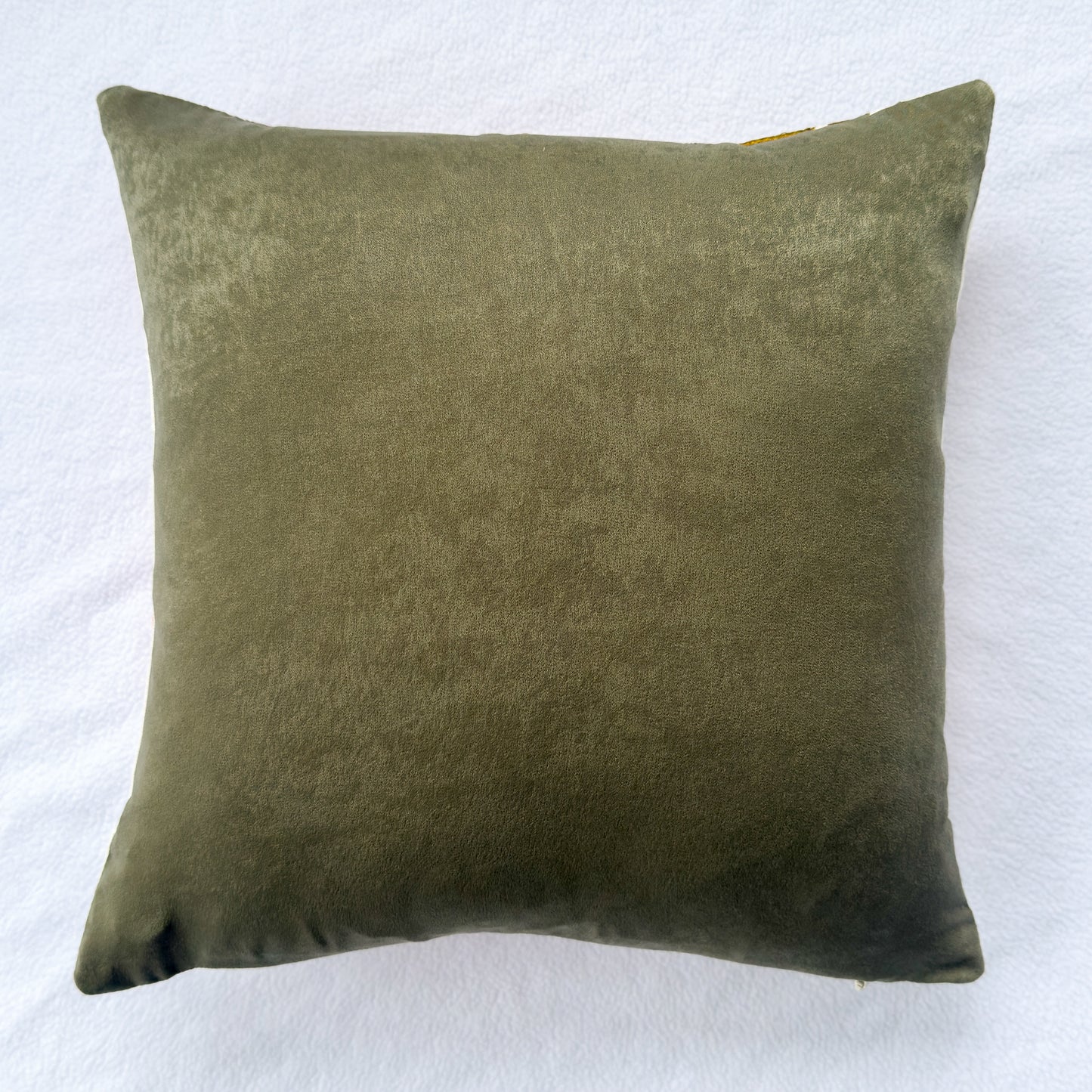 Cherry Floral Throw Pillow 14": Upcycled Vintage Scarf Quilted Accent Cushion