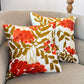 Cherry Floral Throw Pillow 14": Upcycled Vintage Scarf Floral Accent Cushion