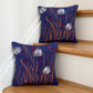 Navy and White Floral Upcycled Scarf Throw Pillow 10"