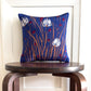 Navy and White Floral Upcycled Scarf Throw Pillow 10"