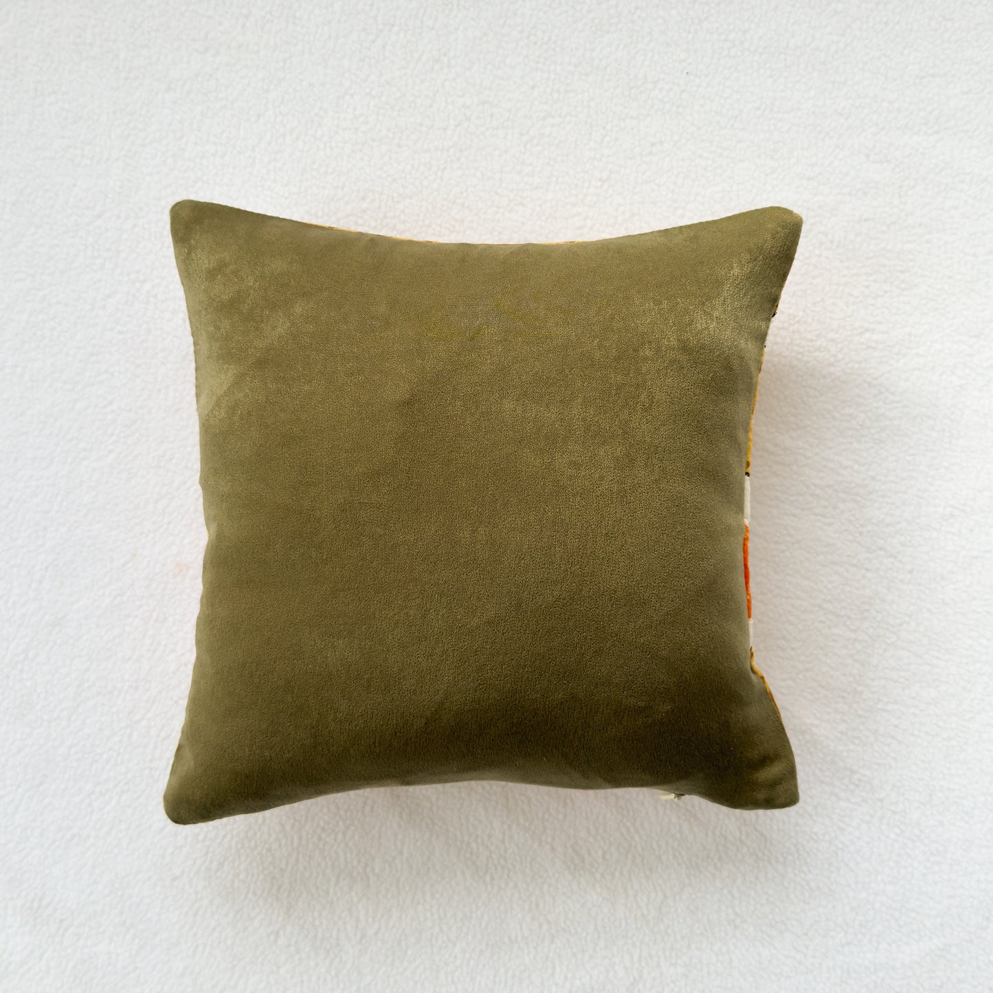 Yellow Floral Throw Pillow 10": Upcycled Retro Scarf Quilted Accent Cushion