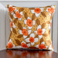Floral Throw Pillow 12": Upcycled Vintage Scarf Floral Accent Cushion