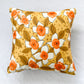 Floral Throw Pillow 12": Upcycled Vintage Scarf Floral Accent Cushion