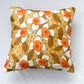 Retro Floral Throw Pillow 12": Upcycled Vintage Scarf Accent Cushion