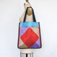 Vintage Scarf Fabric Bag Geometric Pattern | Upcycled Fabric Tote Bag Carryall