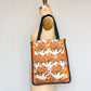 Vintage Scarf Bag Orange Floral Print | Market Tote Summer Handbag