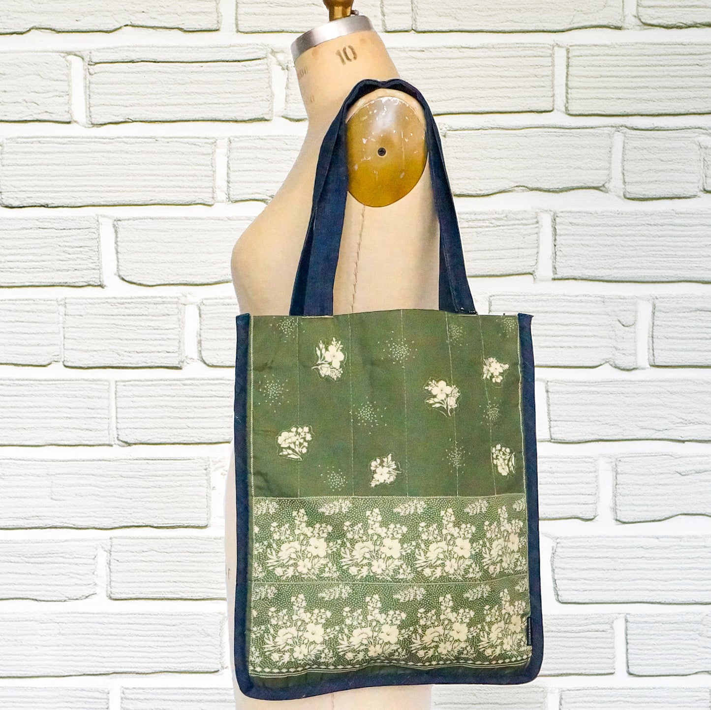 Upcycled Floral Market Bag Handmade One-Of-A-Kind Quilted Tote Bag # 2