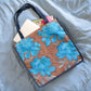 Upcycled Floral Print Shoulder Bag Handmade One-Of-A-Kind Quilted Tote Bag # 5