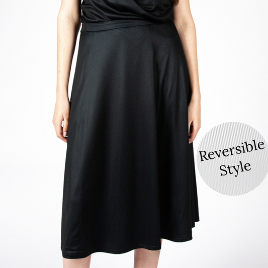 " I love the way this skirt feels when I wear it. The fabric is soft and the pattern is flattering "